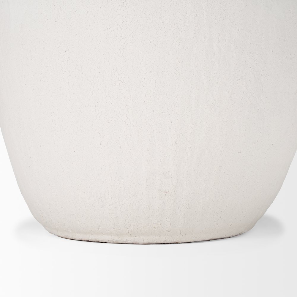 Karakum Large White Textured Ceramic Vase. Picture 8