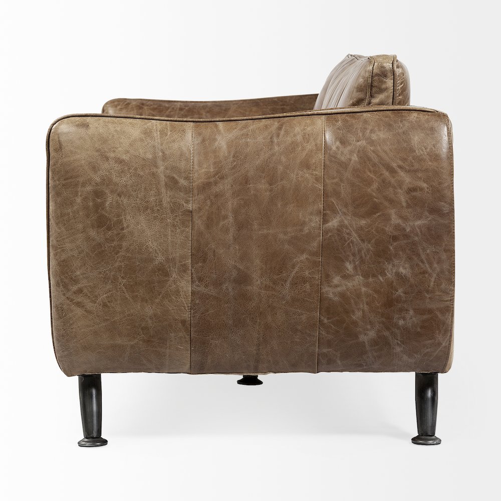 Cobain 84" Brown Leather Two Seater Sofa. Picture 9