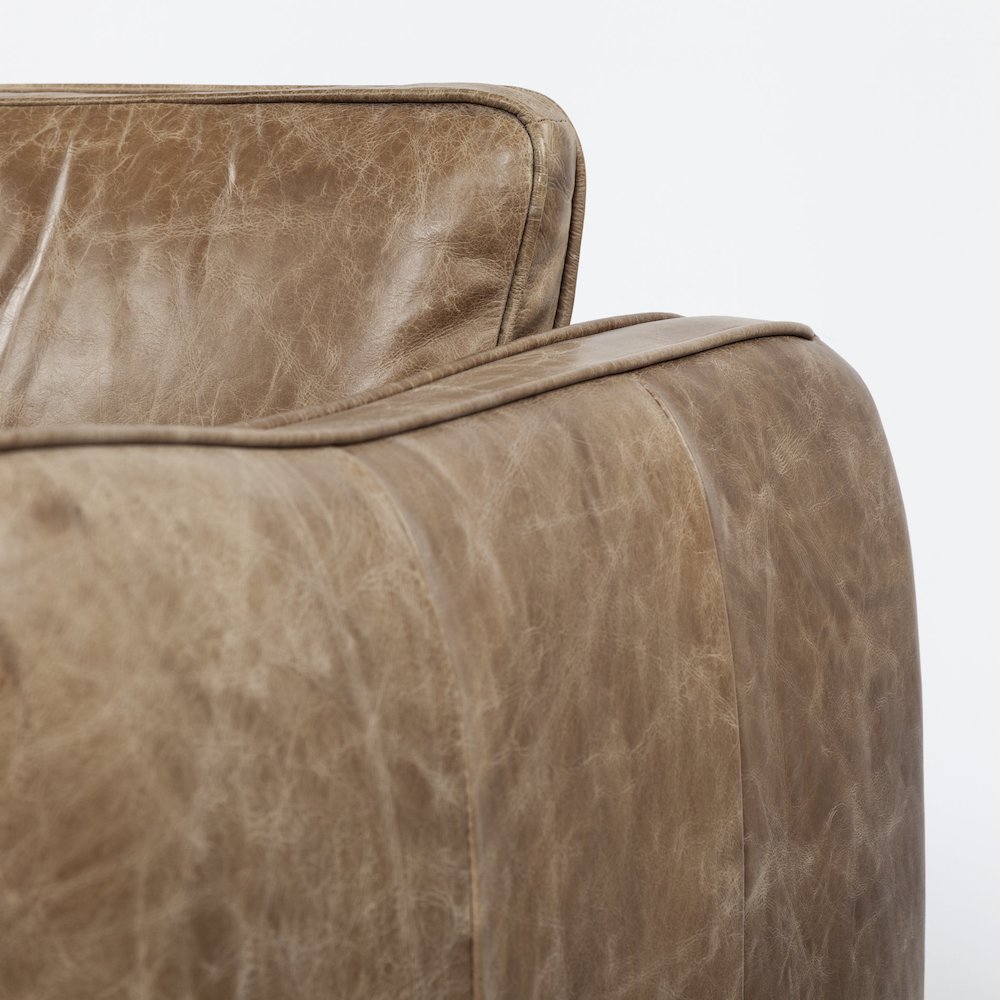 Cobain 84" Brown Leather Two Seater Sofa. Picture 11