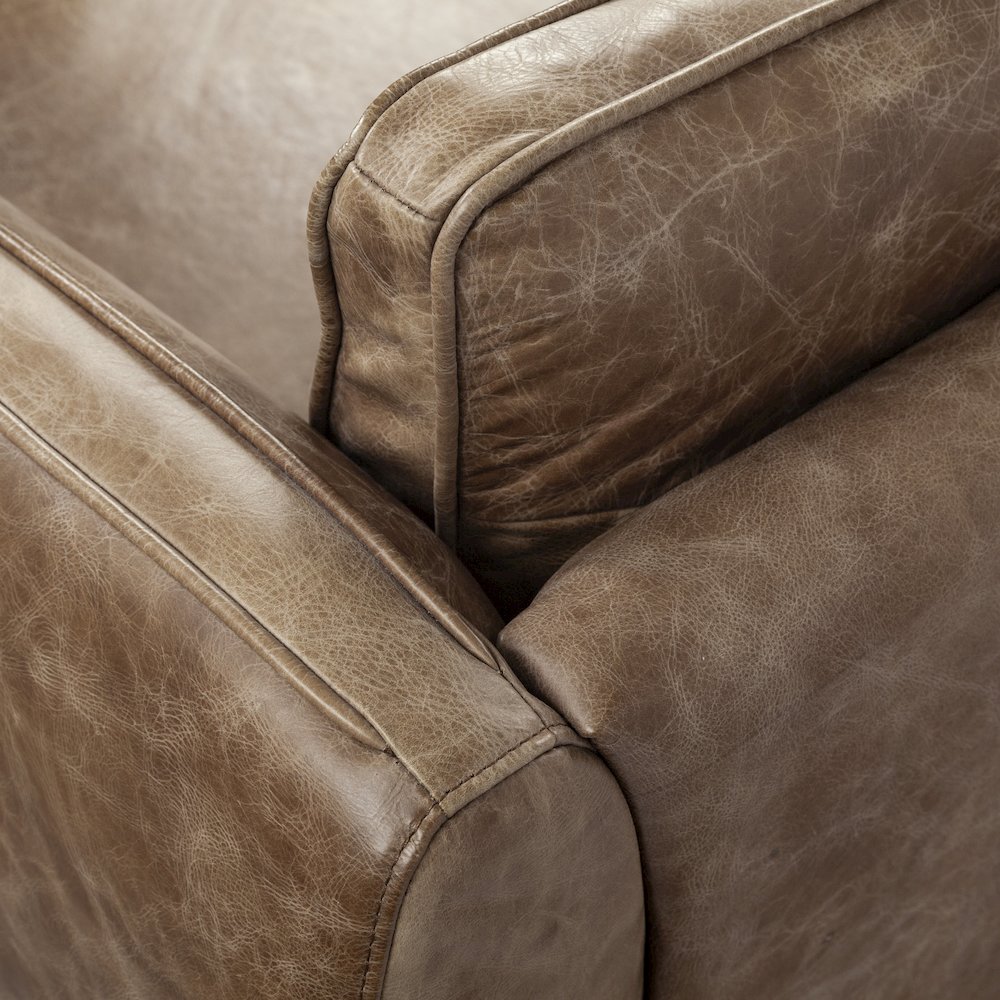 Cobain 84" Brown Leather Two Seater Sofa. Picture 13