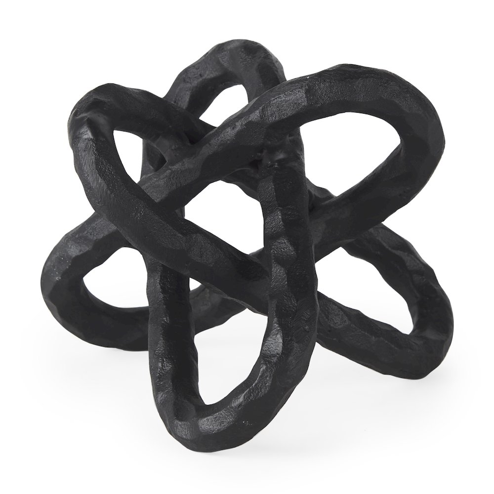 Wilhelm (Small) 7L x 7W Black Metal Link Decor Object. Picture 1