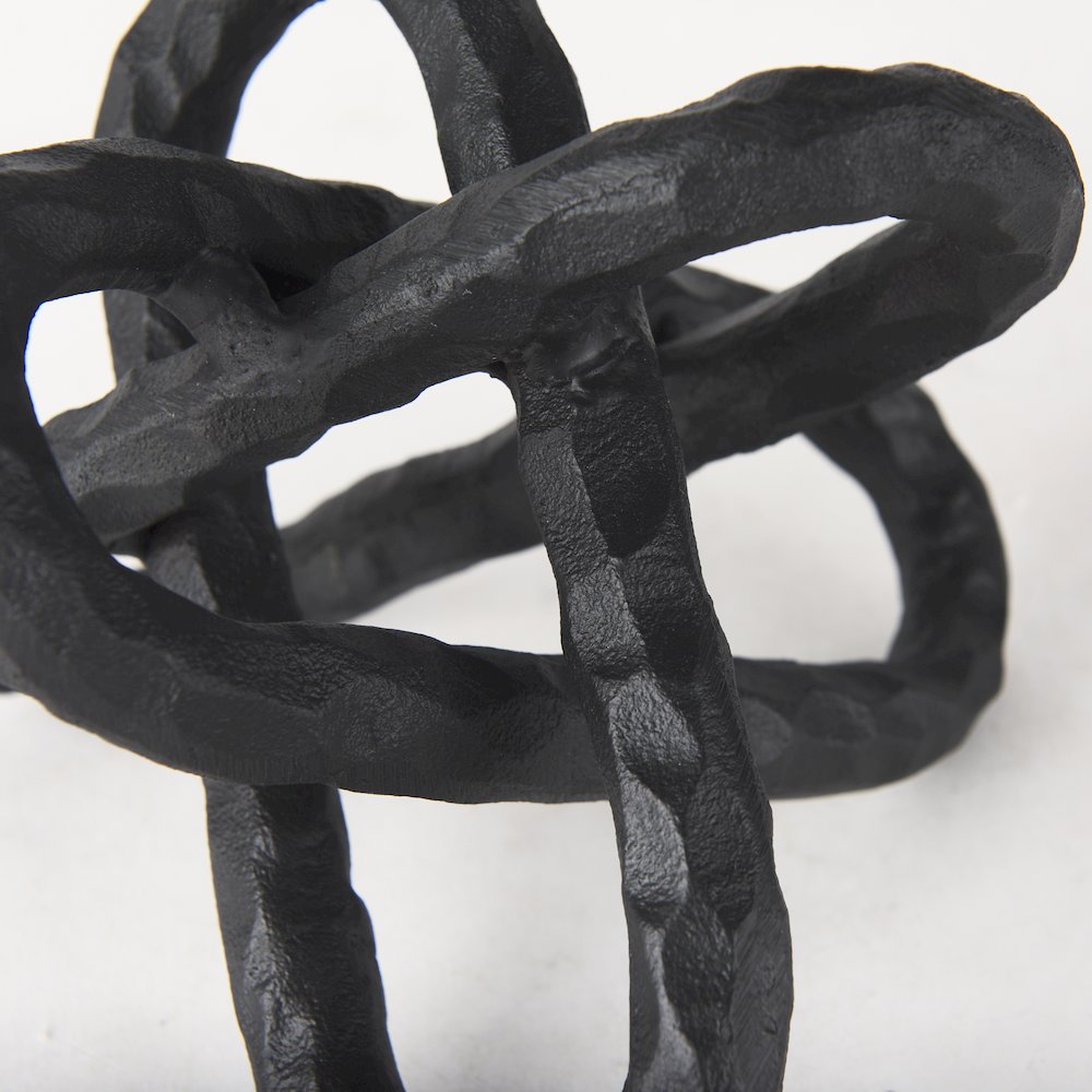 Wilhelm (Small) 7L x 7W Black Metal Link Decor Object. Picture 2