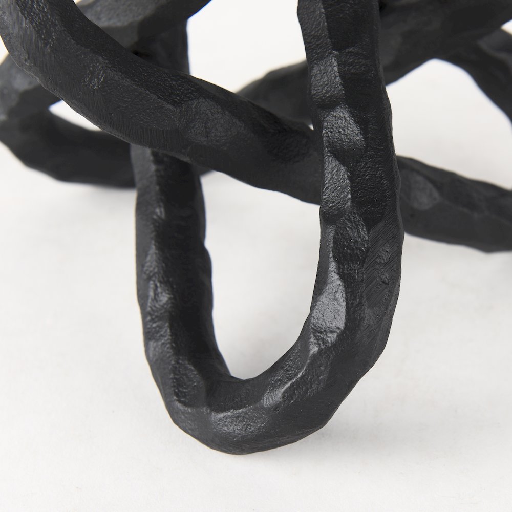 Wilhelm (Small) 7L x 7W Black Metal Link Decor Object. Picture 3