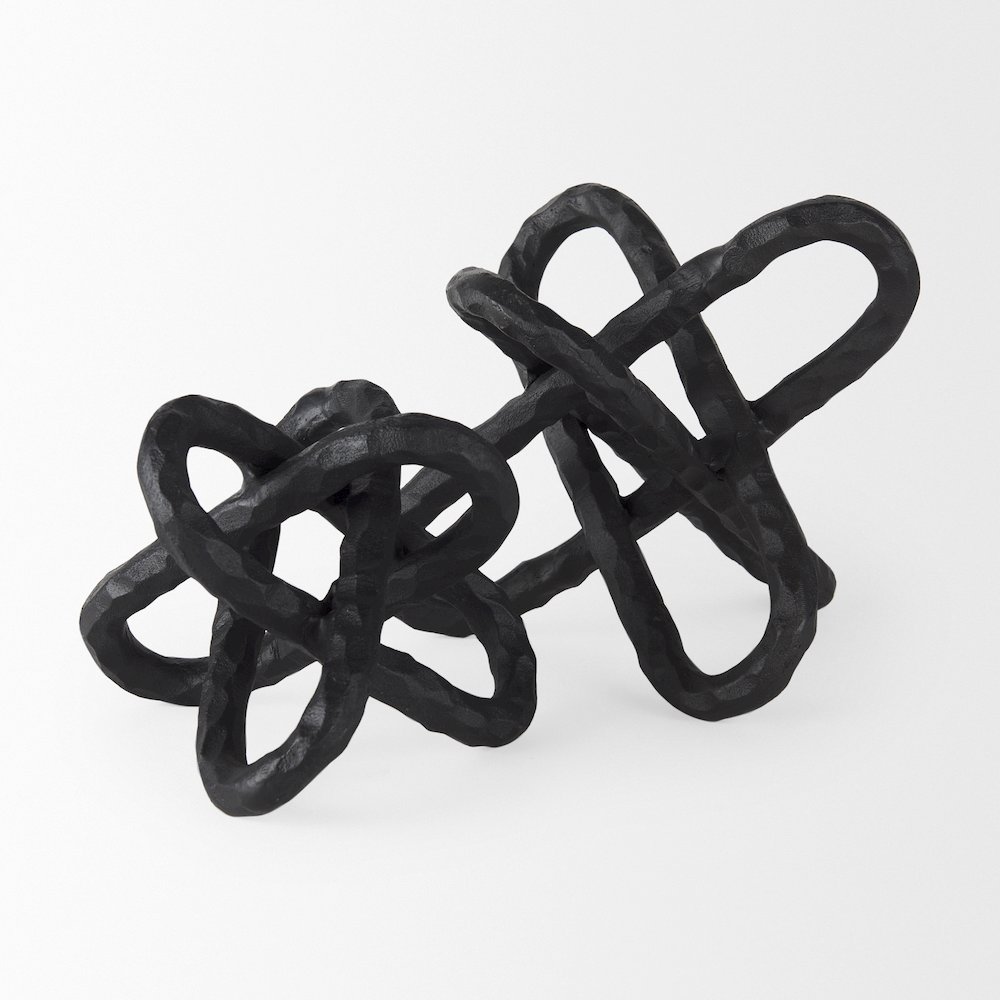 Wilhelm (Small) 7L x 7W Black Metal Link Decor Object. Picture 4