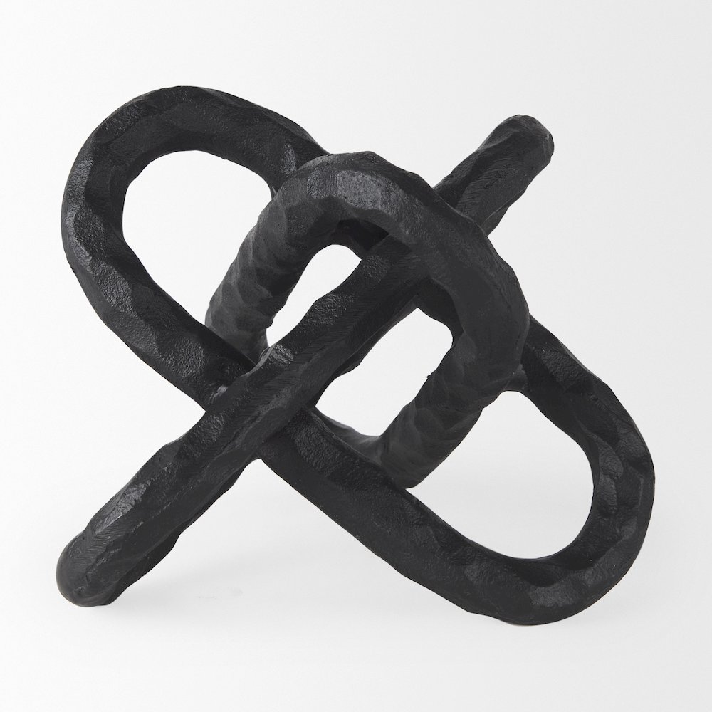 Wilhelm (Small) 7L x 7W Black Metal Link Decor Object. Picture 10