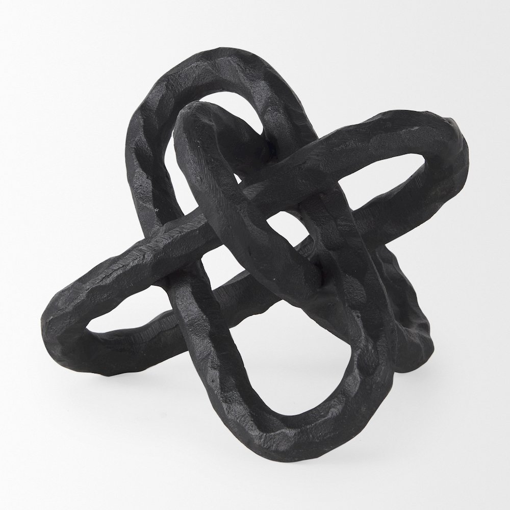 Wilhelm (Small) 7L x 7W Black Metal Link Decor Object. Picture 11