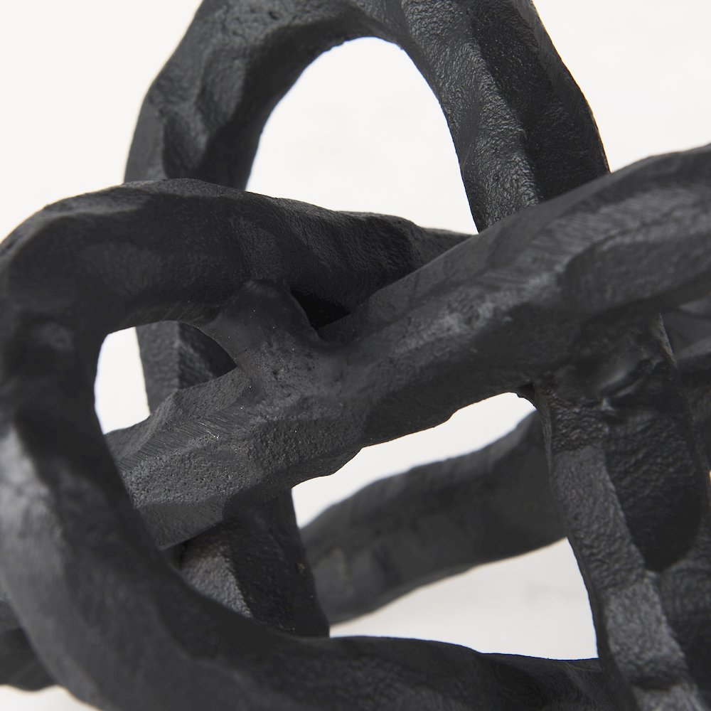 Wilhelm (Small) 7L x 7W Black Metal Link Decor Object. Picture 13