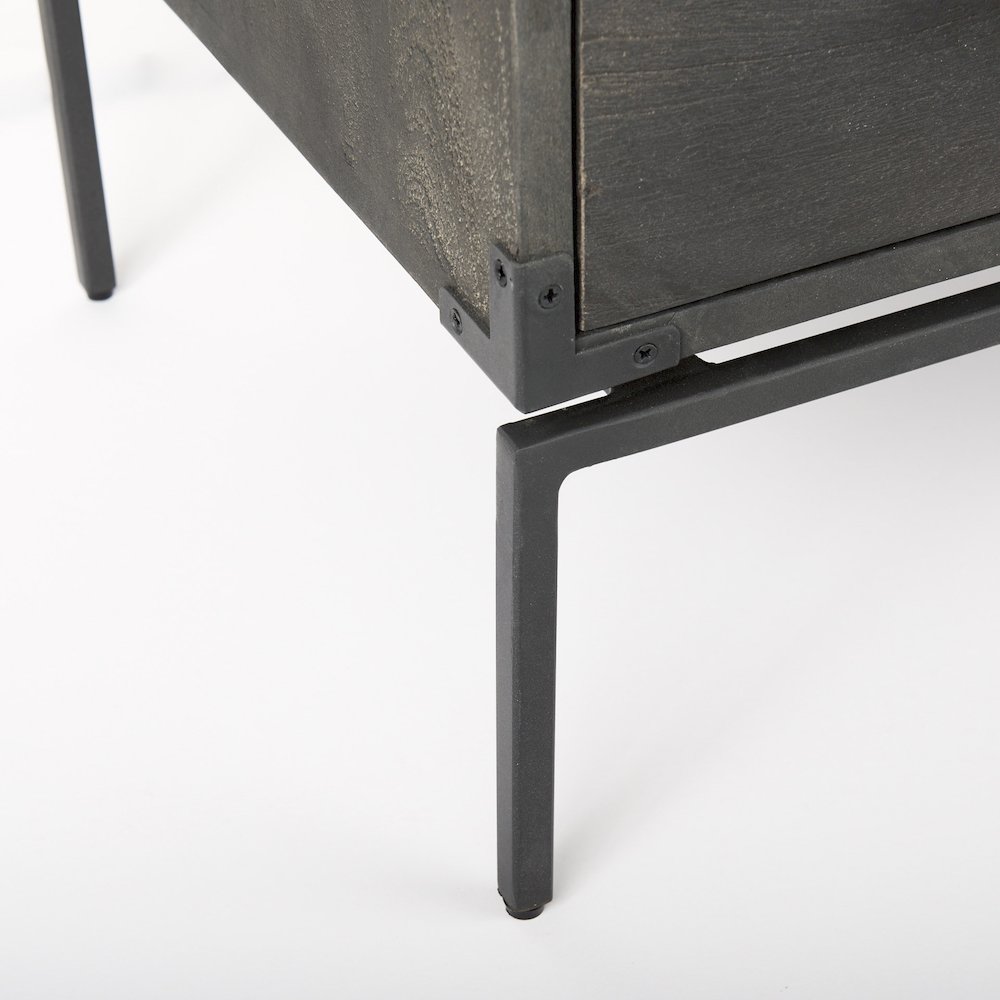34L X 18W Brown Wood And Iron 3 Drawer Accent Cabinet. Picture 5