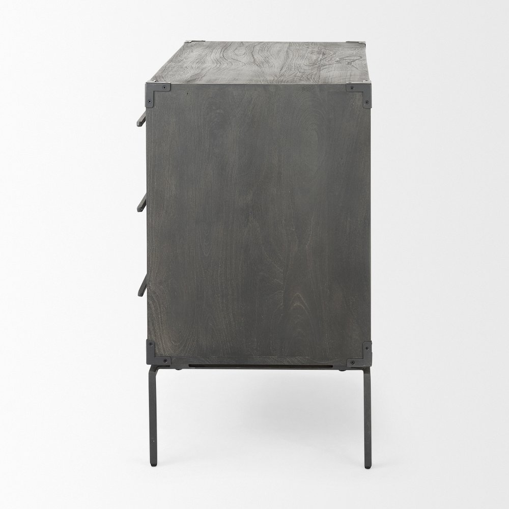 34L X 18W Brown Wood And Iron 3 Drawer Accent Cabinet. Picture 10
