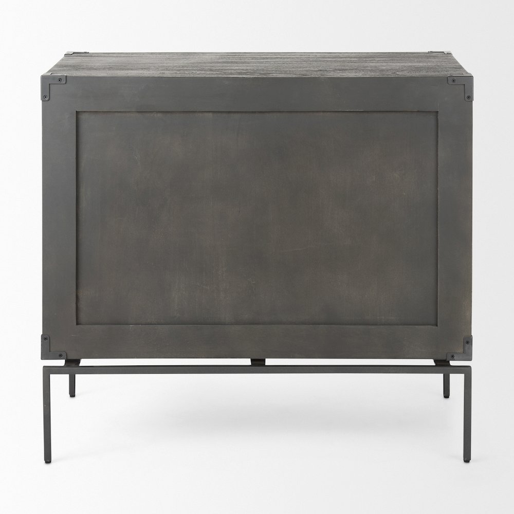 34L X 18W Brown Wood And Iron 3 Drawer Accent Cabinet. Picture 11