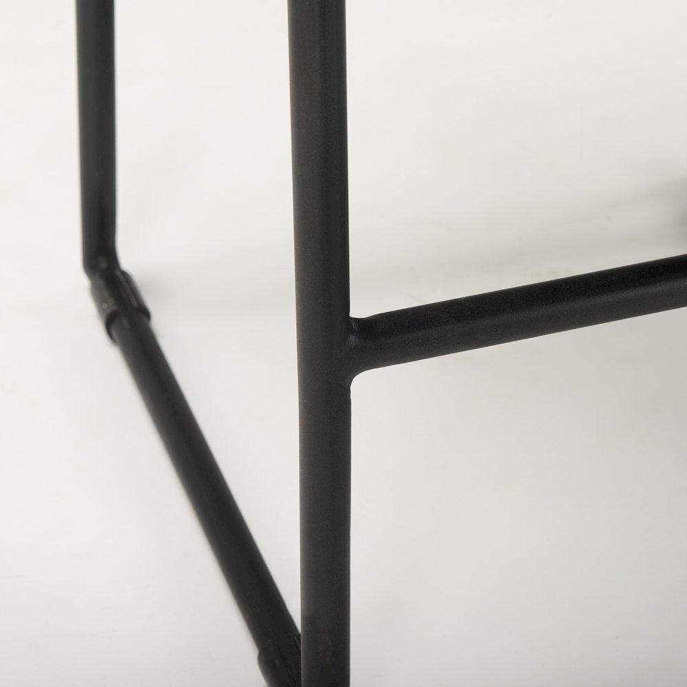 Iv 24.25" Seat Height Black Wood Seat Black Frame Stool. Picture 3
