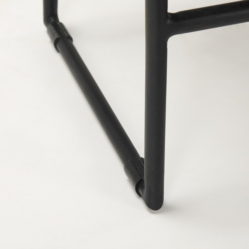 Iv 24.25" Seat Height Black Wood Seat Black Frame Stool. Picture 4
