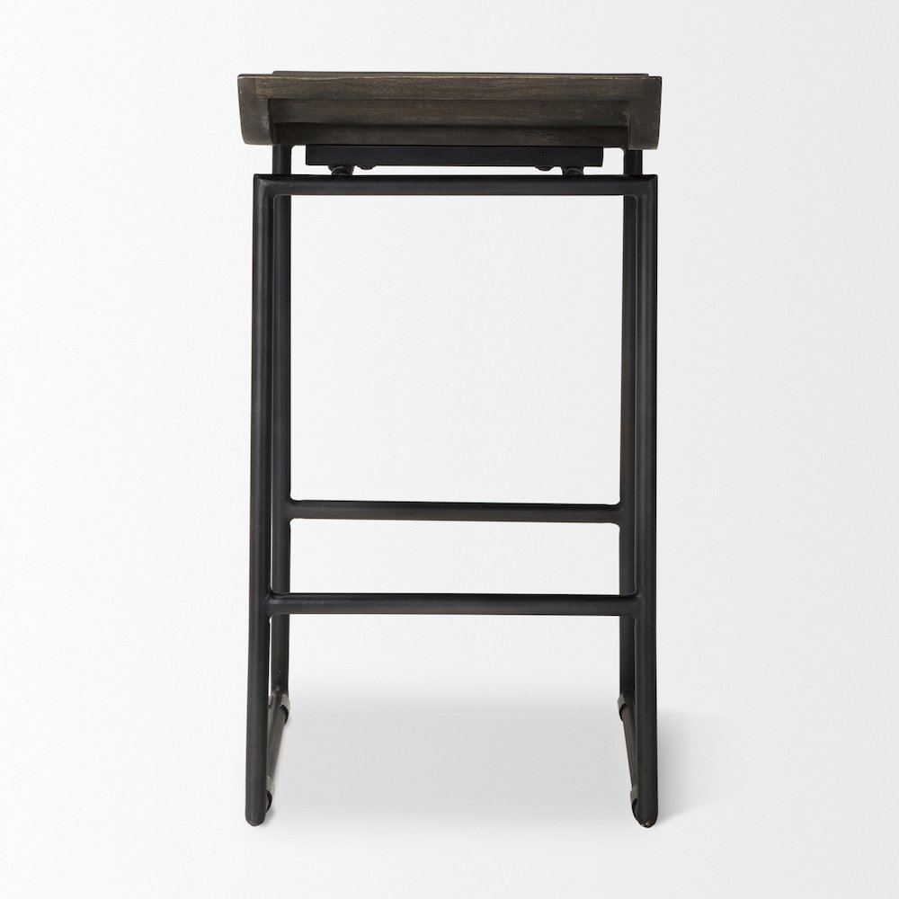 Iv 24.25" Seat Height Black Wood Seat Black Frame Stool. Picture 9