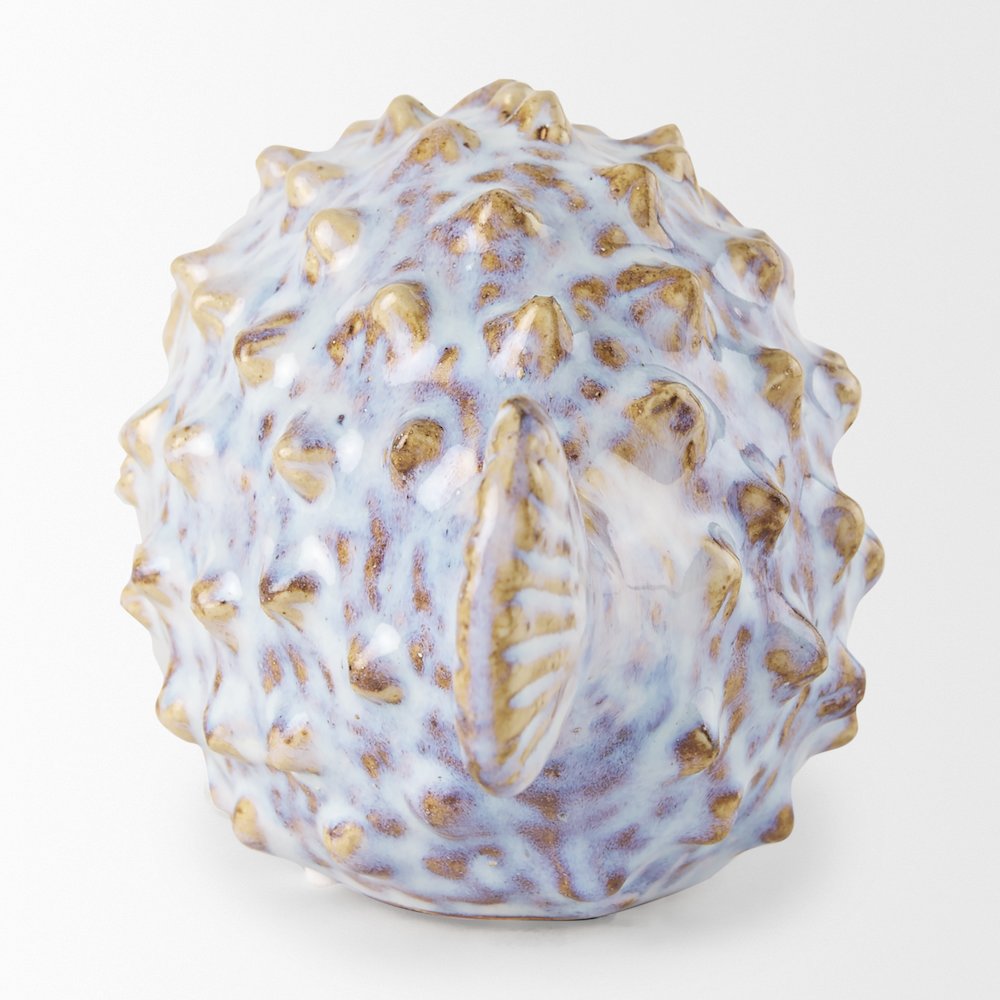 Spike (Small) 8L x 4W Off-White Ceramic Puffer Fish. Picture 8