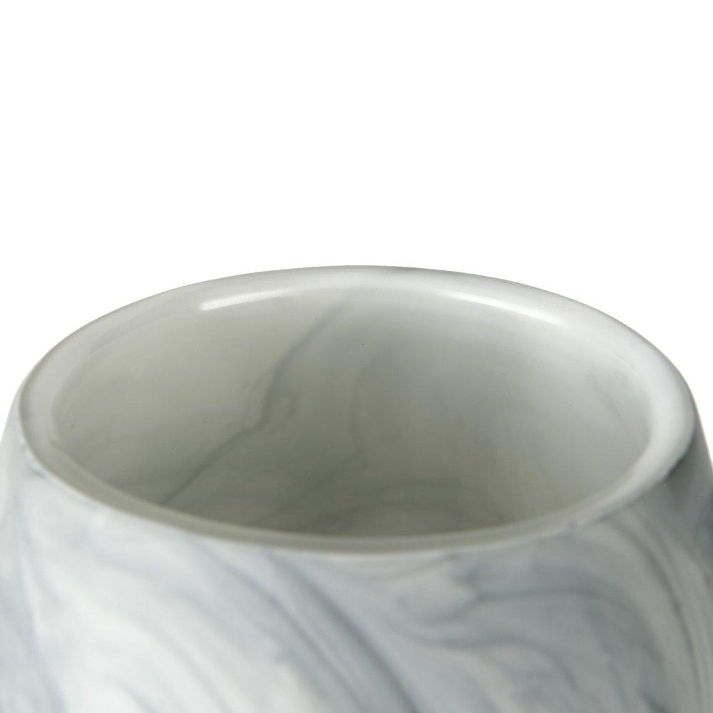 Volta Tall White Gray Abstract Pattern Glass Vase. Picture 6
