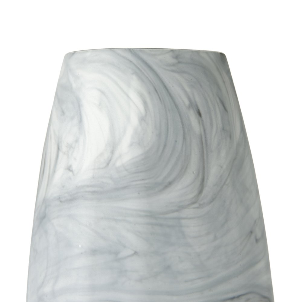 Volta Tall White Gray Abstract Pattern Glass Vase. Picture 7