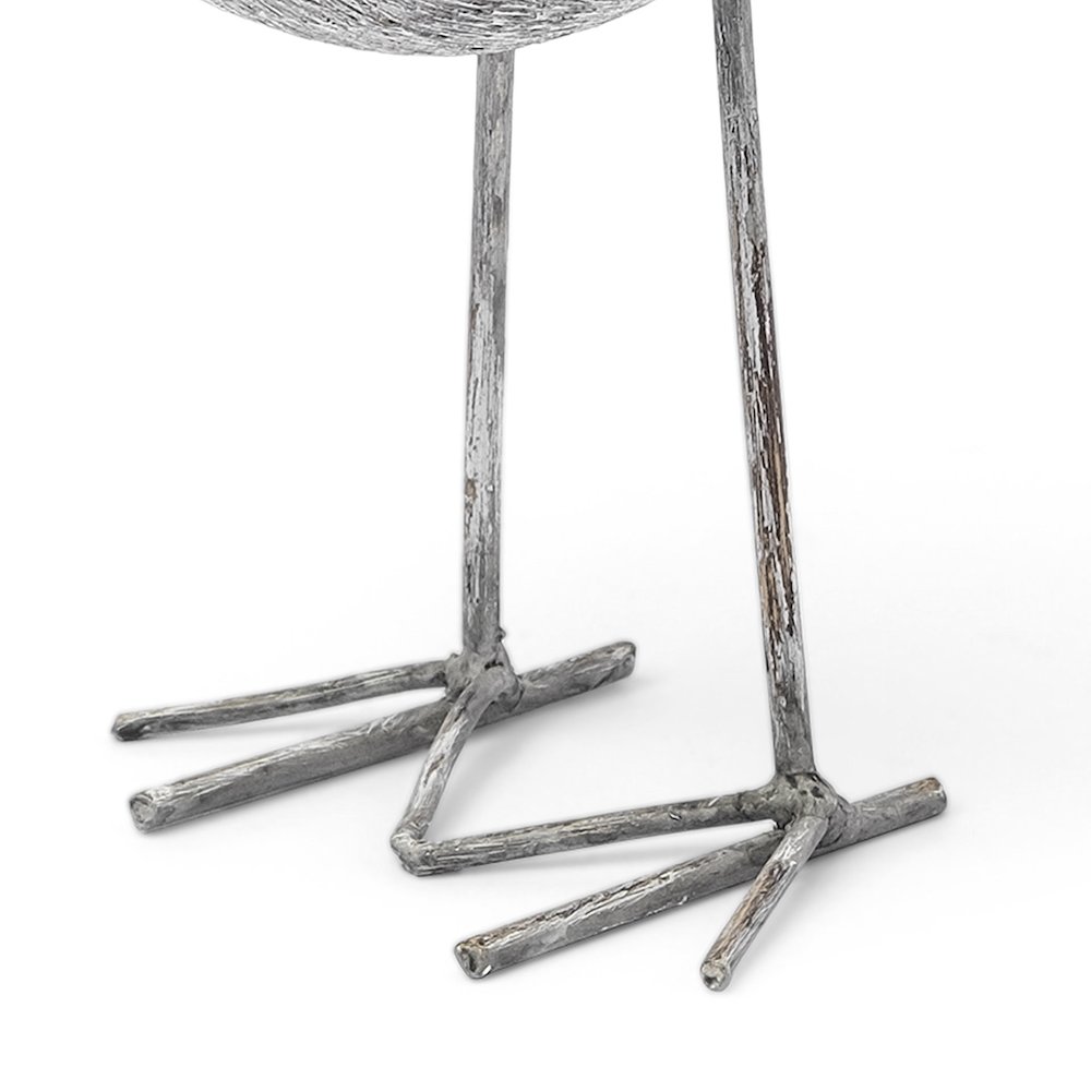 Snipe 6L x 6W Off-White Resin Bird Ornament Metal Feet. Picture 5