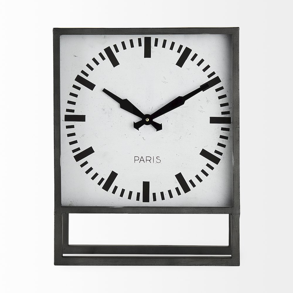 Felix Gray Metal Square Table Clock. Picture 3