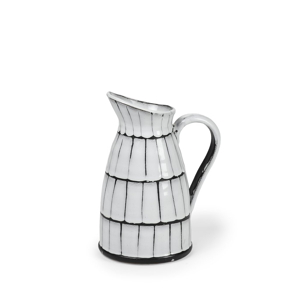 Lome Small White/Black Ceramic Jug. Picture 1