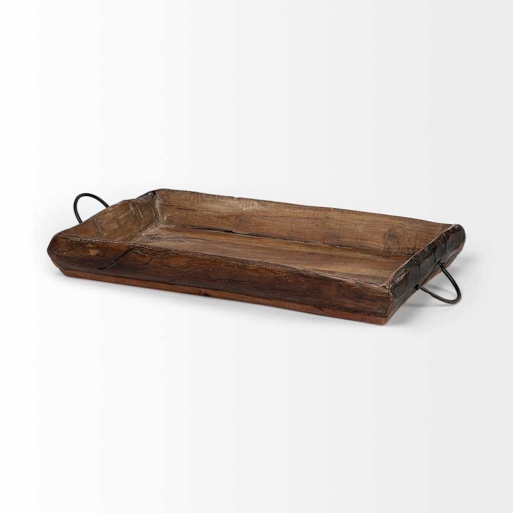 Durone (Set of 2) Brown Wooden Live Edge Serving Trays. Picture 4