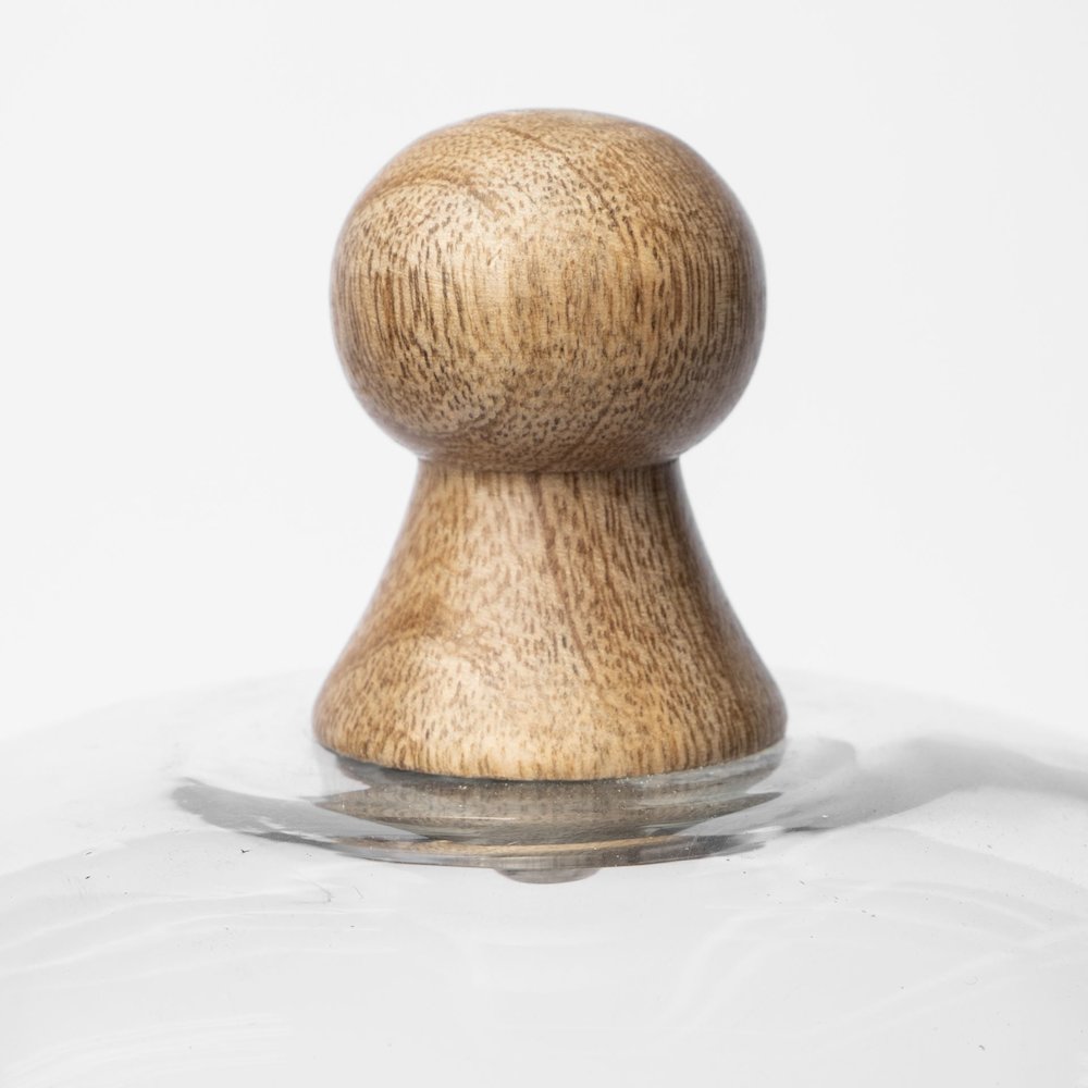 Small Wooden/White Marble Base Glass Cloche. Picture 3