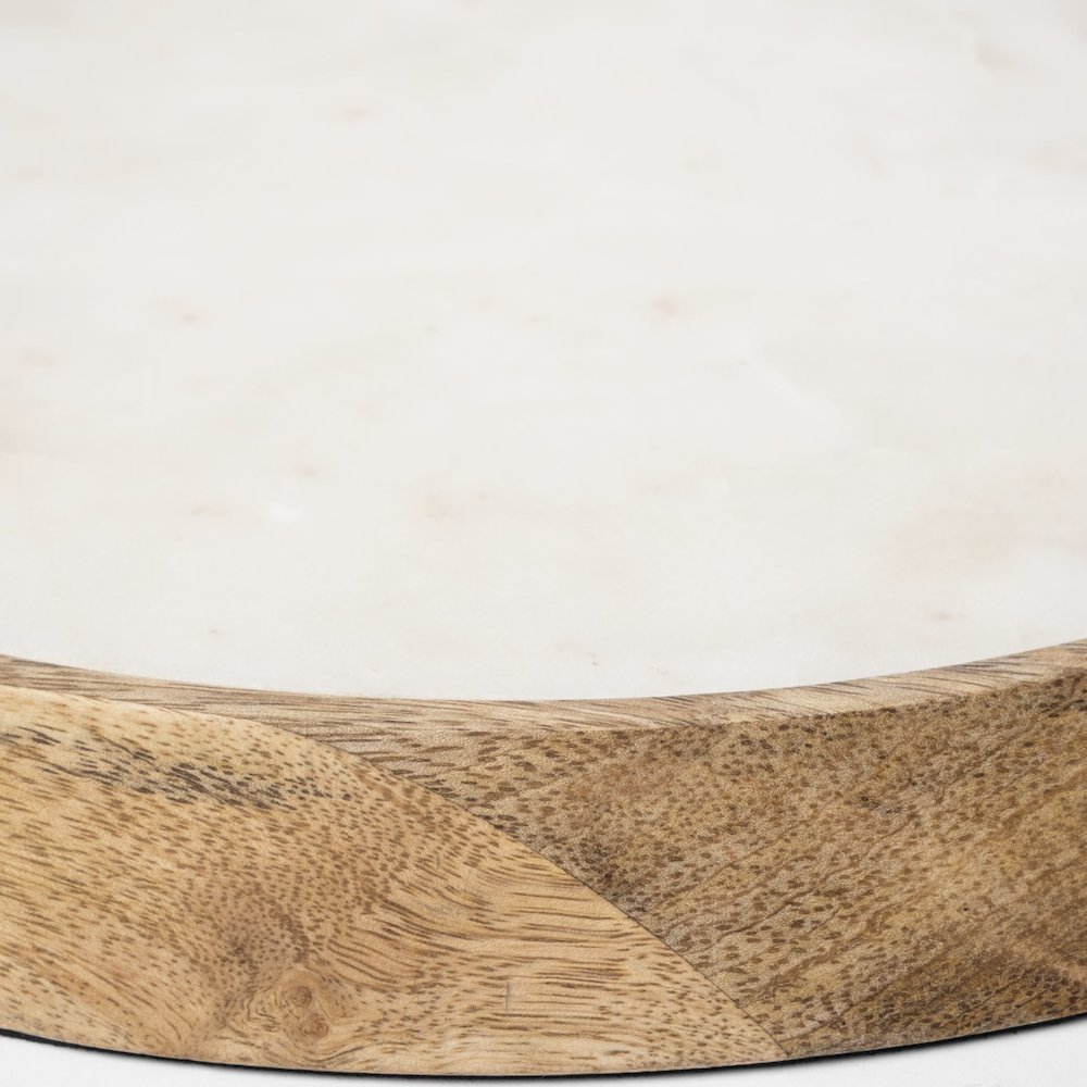 Small Wooden/White Marble Base Glass Cloche. Picture 4