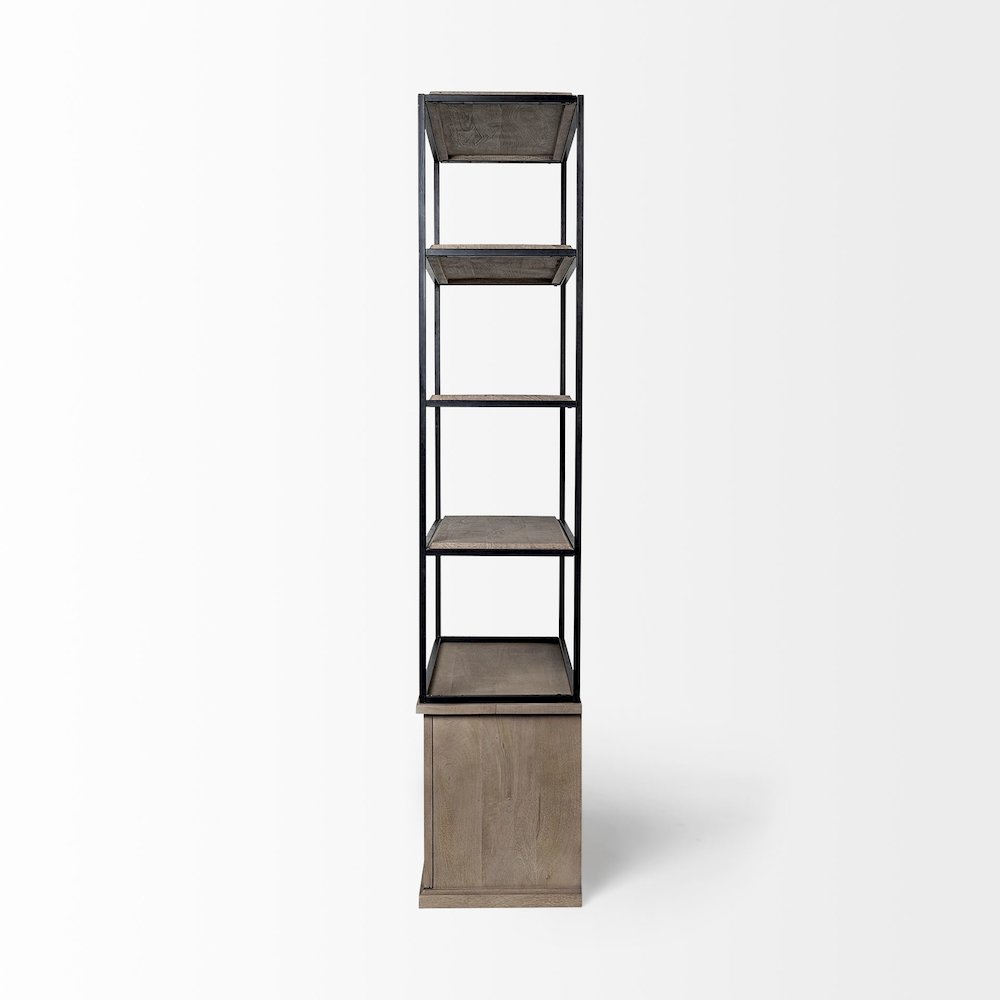 Light Brown Wood And Iron Three Shelf Shelving Unit 41.5L X 18.5W X 9. Picture 5