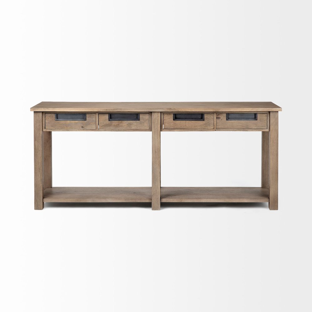 I72L X 18W Brown Wood 4 Drawer Console Table. Picture 3