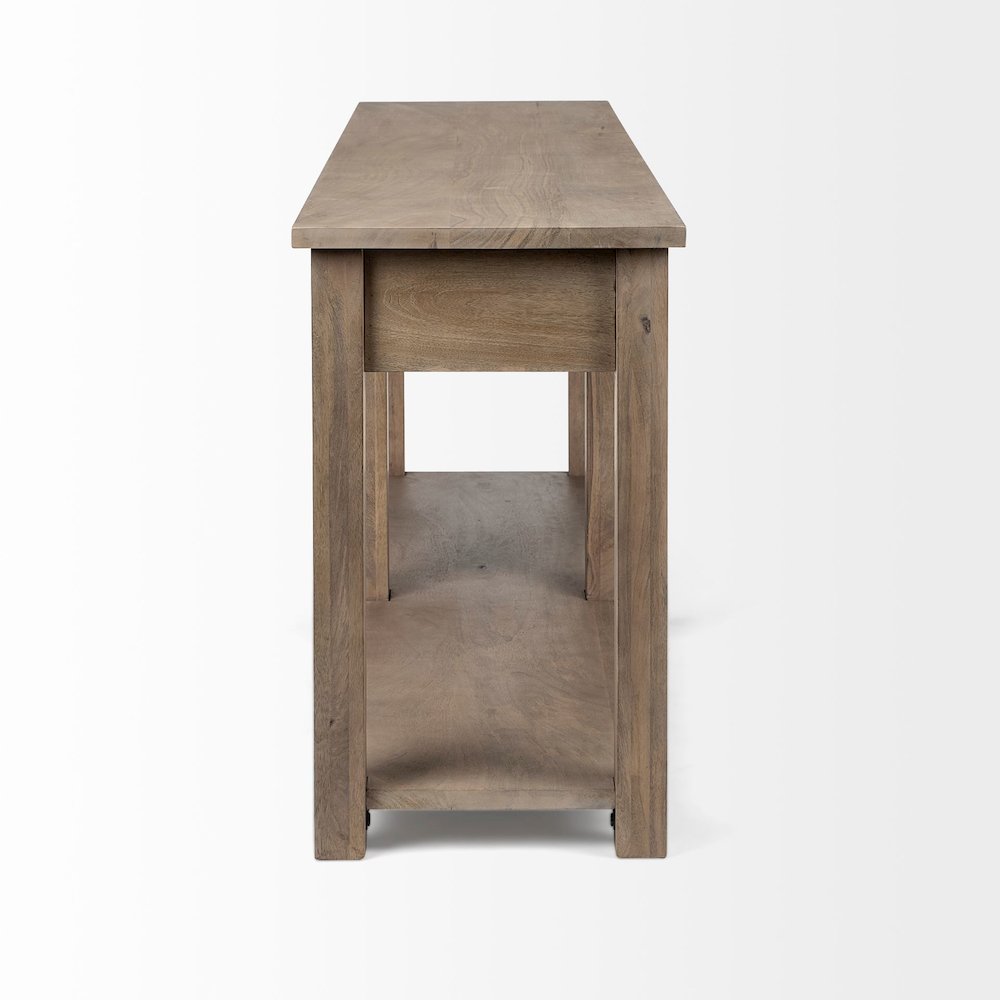 I72L X 18W Brown Wood 4 Drawer Console Table. Picture 4