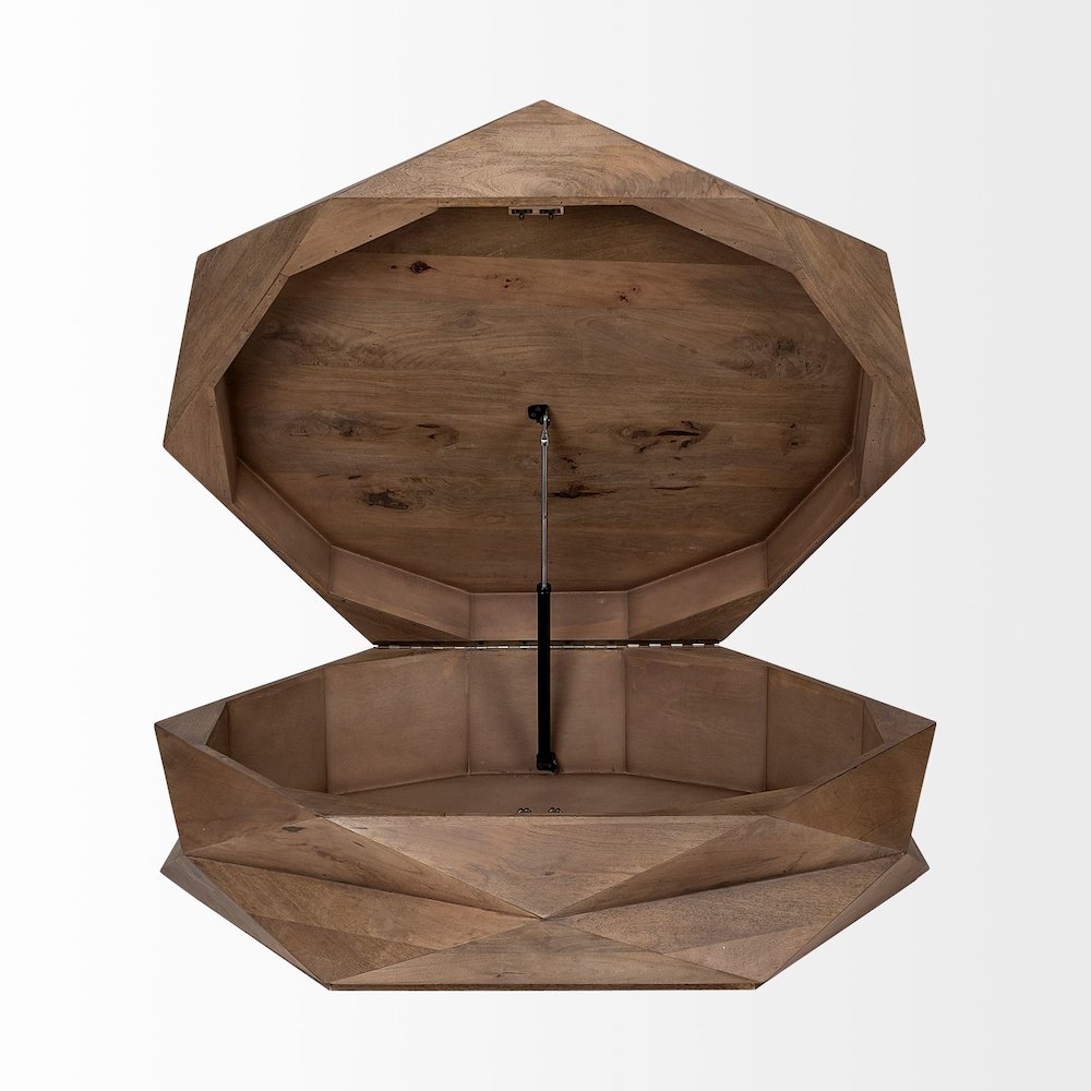 Hexagonal Hinged Solid Wood Top And Base Coffee Table. Picture 6