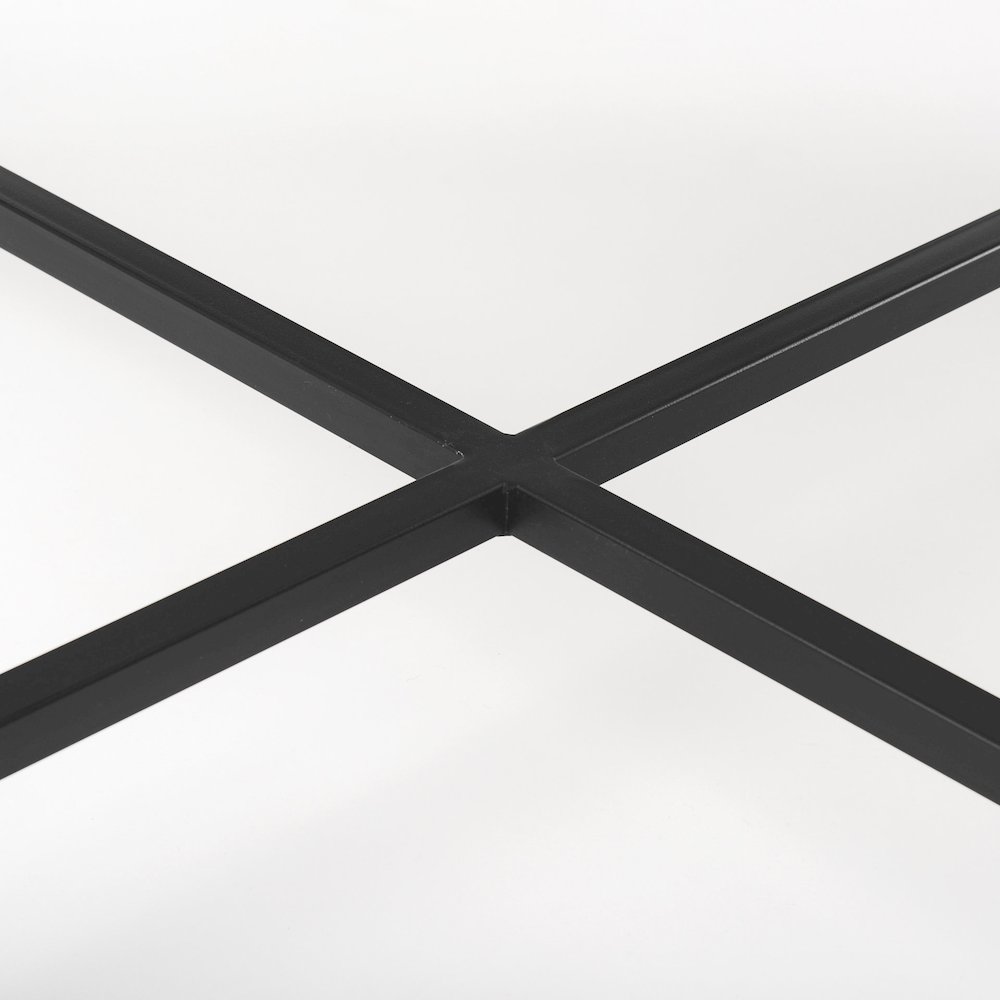 30X30 White Marble Top Black Metal Base Coffee Table. Picture 2