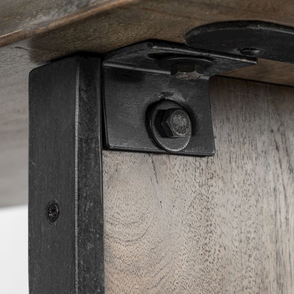 Live-Edge Wooden Brown Console Table. Picture 6