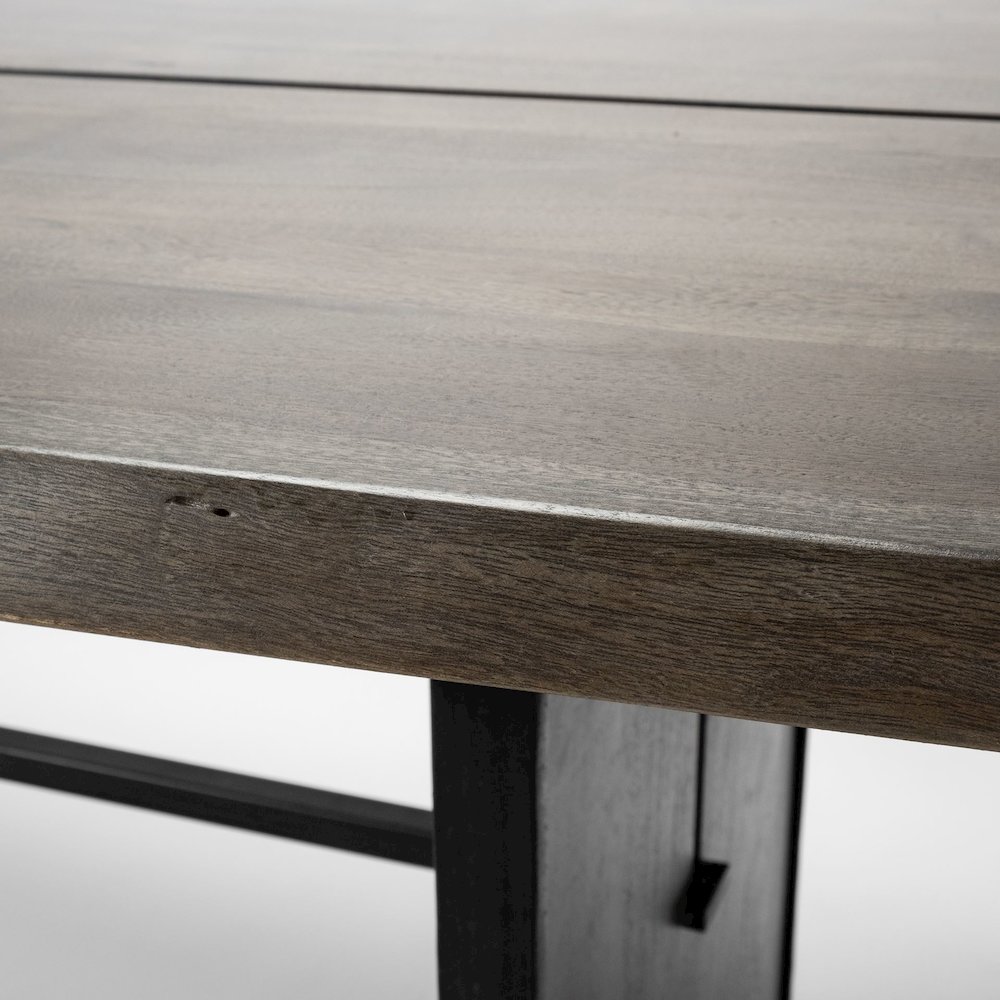 Ledger I84x38 Brown Solid Wood Top & Base Dining Table. Picture 5