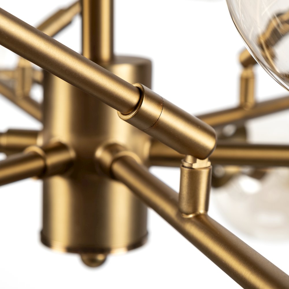 Glass Globe And Gold Metal Chandelier. Picture 5