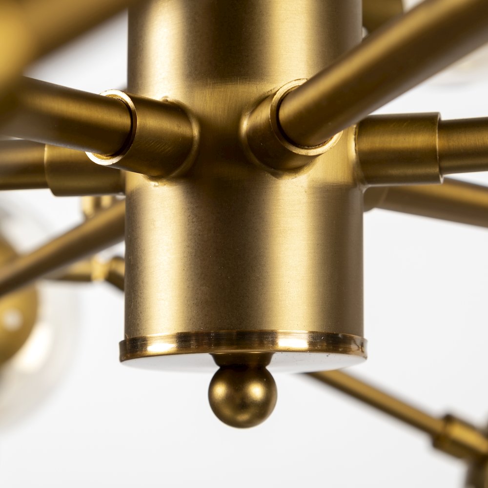 Glass Globe And Gold Metal Chandelier. Picture 6