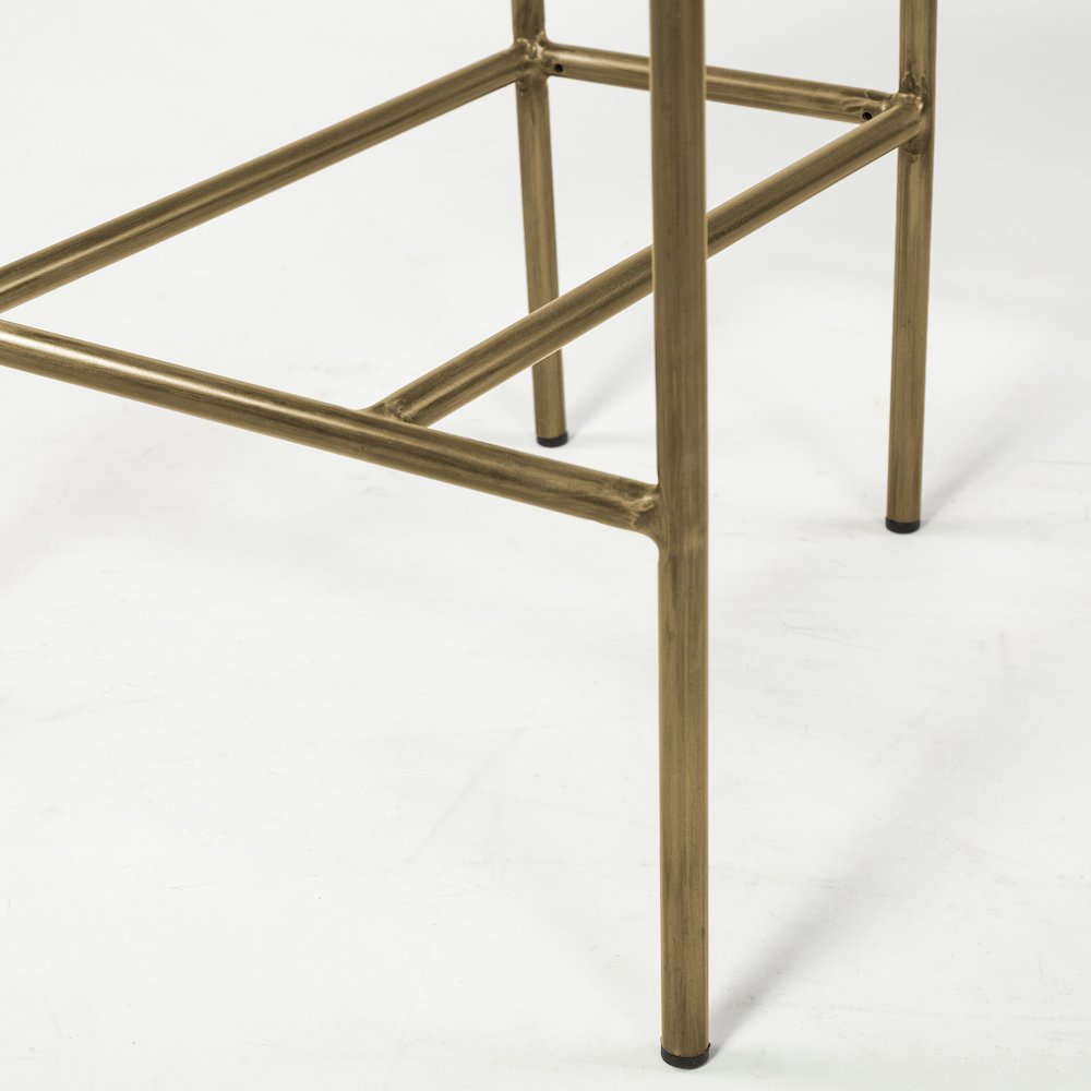 Cream Fabric Seat Gold Metal Frame Dining Chair. Picture 4