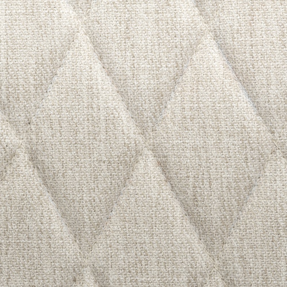Diamond Tuffed Cream Fabric Wrap Brown Wood Base Dining Chair. Picture 8