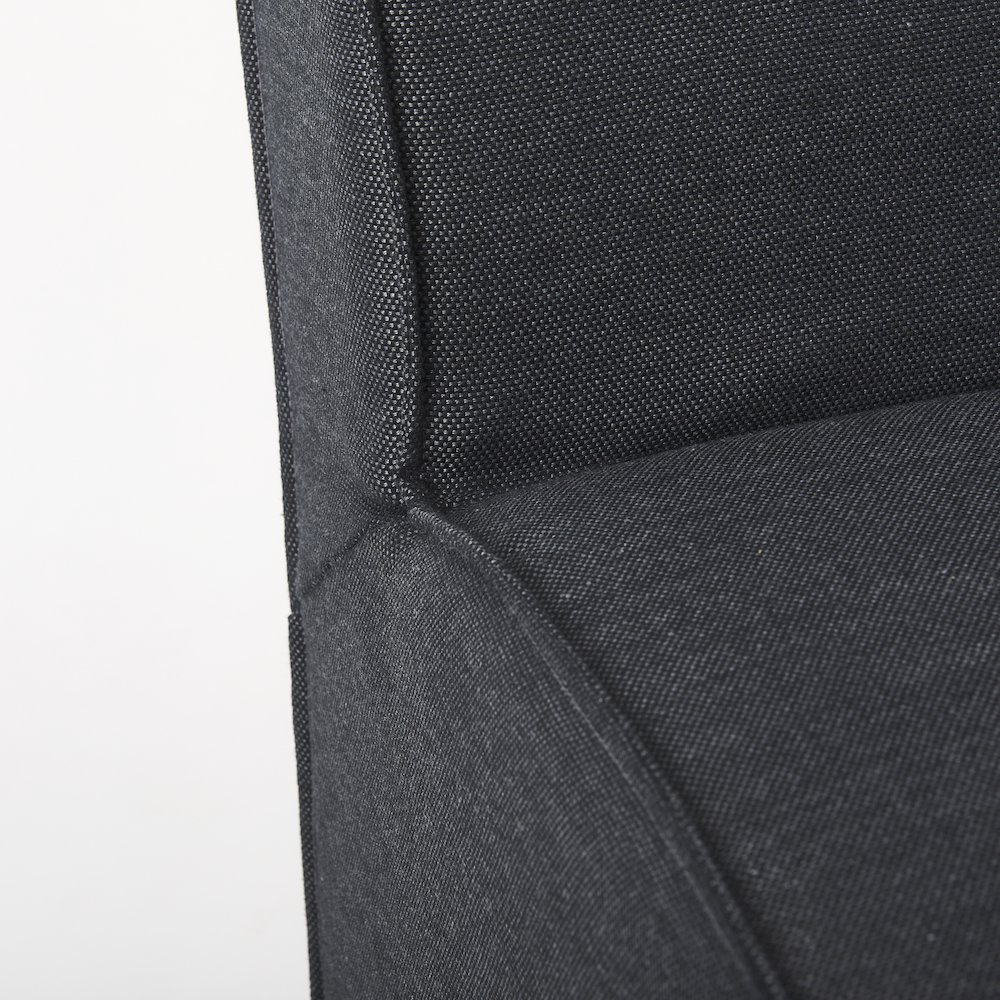 Fully Upholstered Grey Fabric Dining Chair On Casters. Picture 2