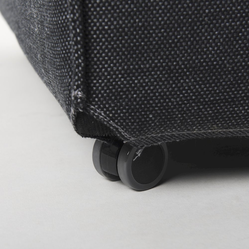 Fully Upholstered Grey Fabric Dining Chair On Casters. Picture 3
