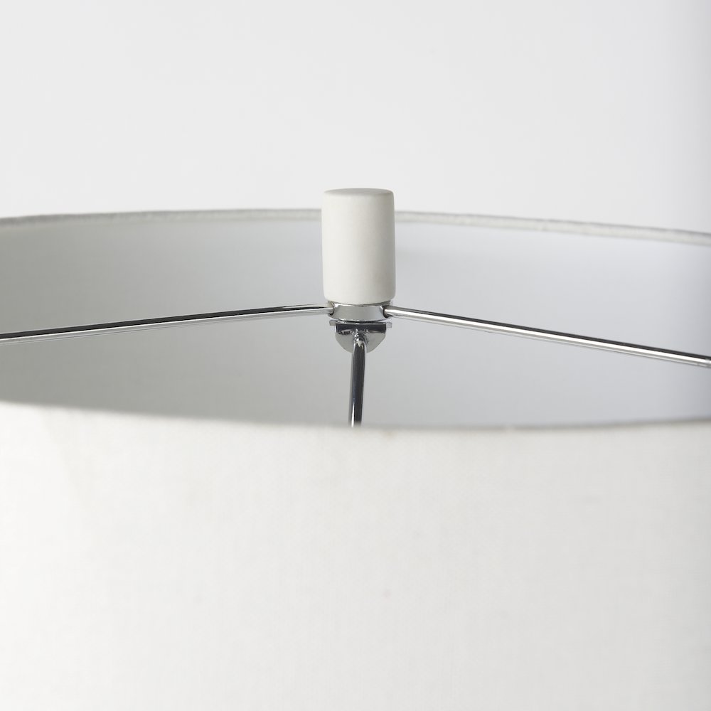Melanie 17.0L x 17.0W x 30.5H White ShadeWhite Base Table Lamp. Picture 4