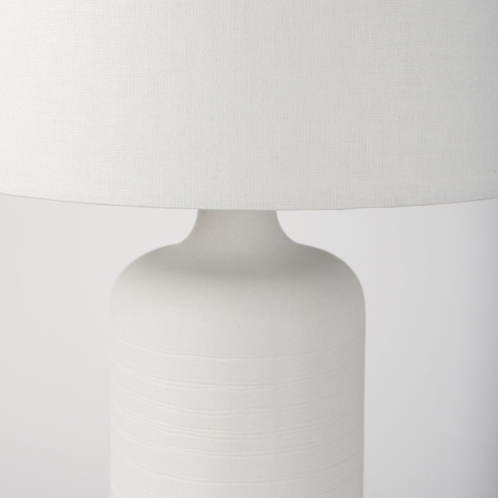 Melanie 17.0L x 17.0W x 30.5H White ShadeWhite Base Table Lamp. Picture 5