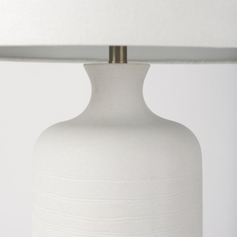 Melanie 17.0L x 17.0W x 30.5H White ShadeWhite Base Table Lamp. Picture 6