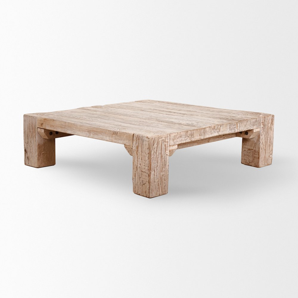 48X48 Square Reclaimed Solid Wood Coffee Table. Picture 5