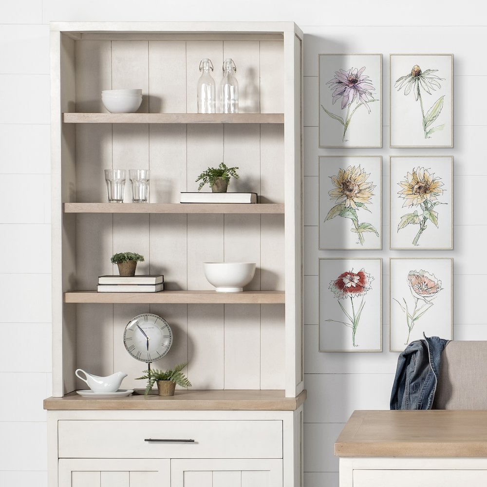 White And Medium Brown Wood Three Shelf Shelving Unit. Picture 4