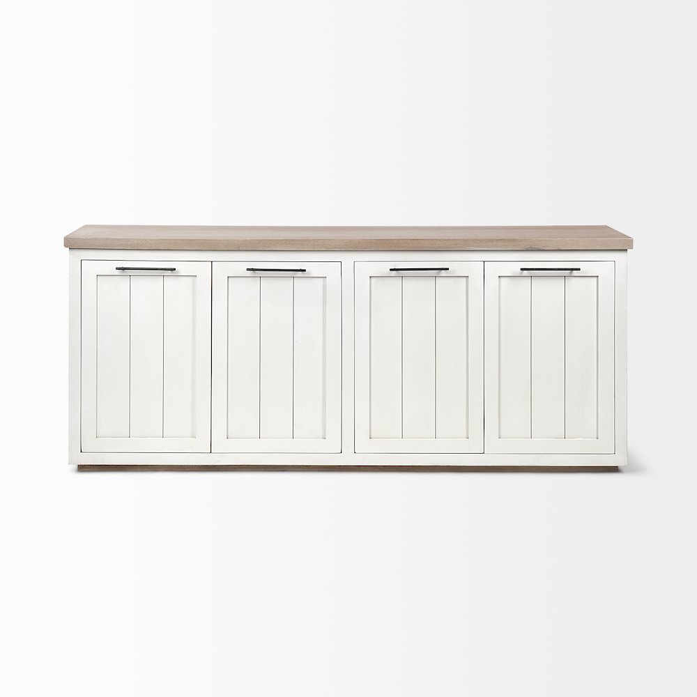 Fairview ISolid Wood Brown Top & White Frame 4 Cabinet Door Sideboard. Picture 3