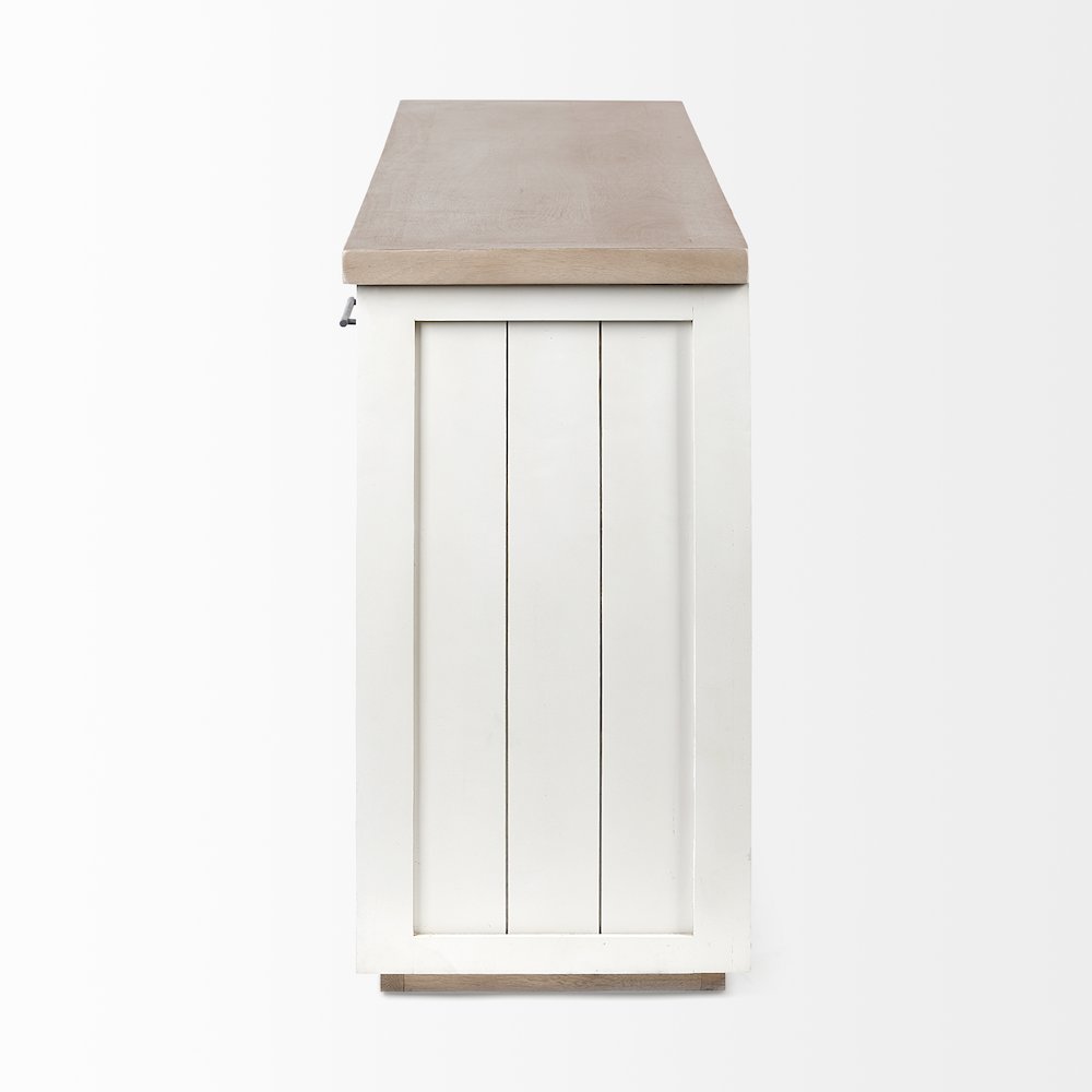 Fairview ISolid Wood Brown Top & White Frame 4 Cabinet Door Sideboard. Picture 4
