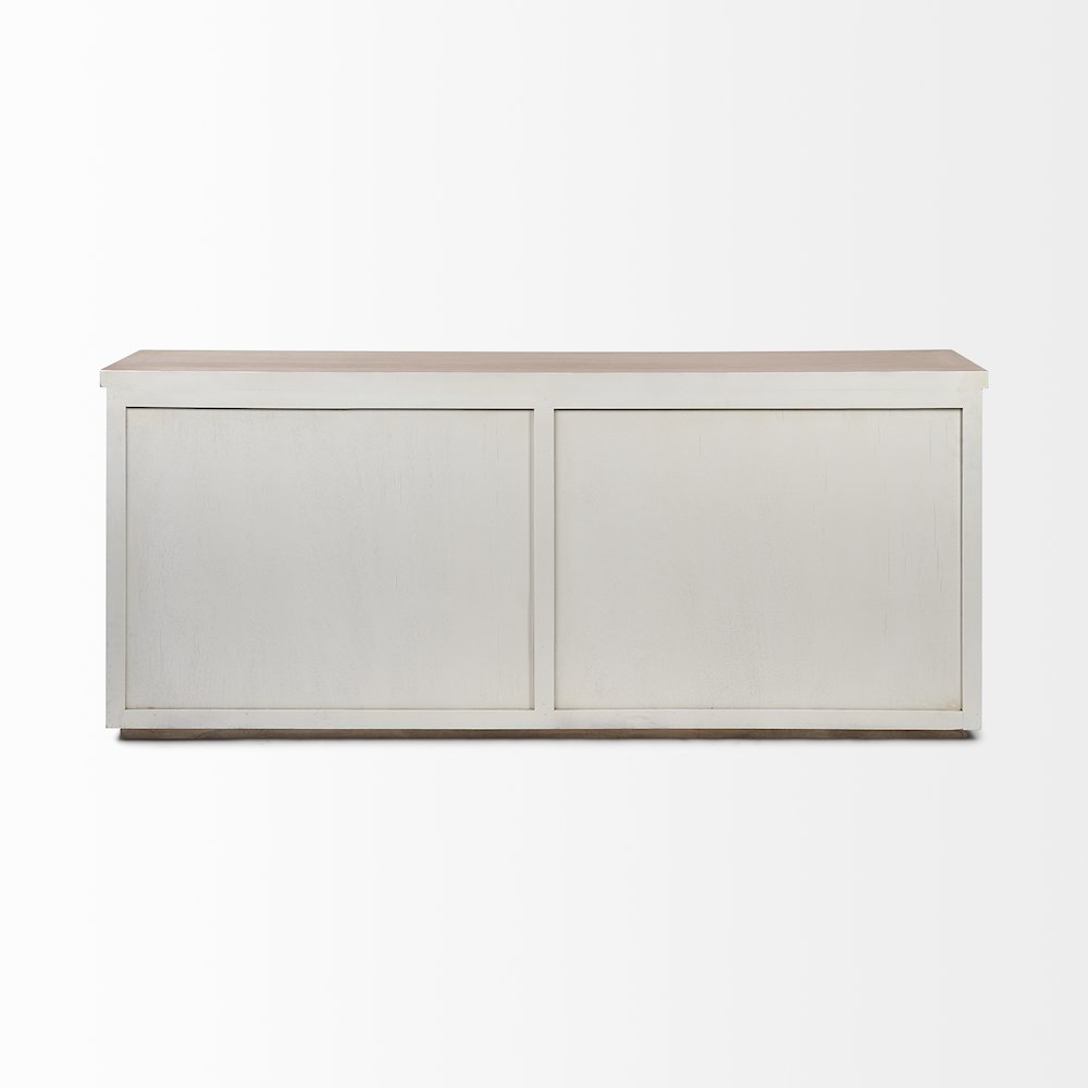 Fairview ISolid Wood Brown Top & White Frame 4 Cabinet Door Sideboard. Picture 5