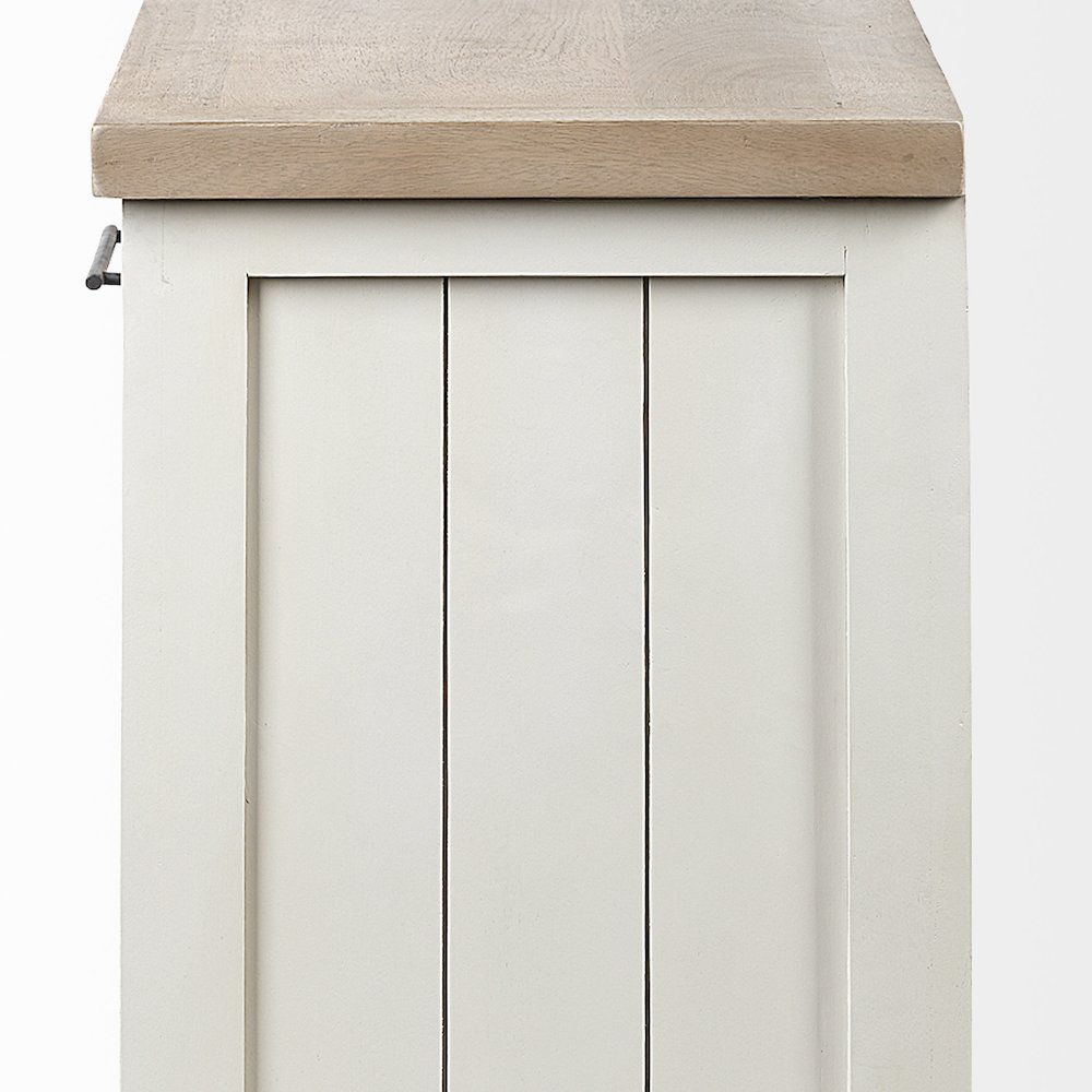 Fairview ISolid Wood Brown Top & White Frame 4 Cabinet Door Sideboard. Picture 9