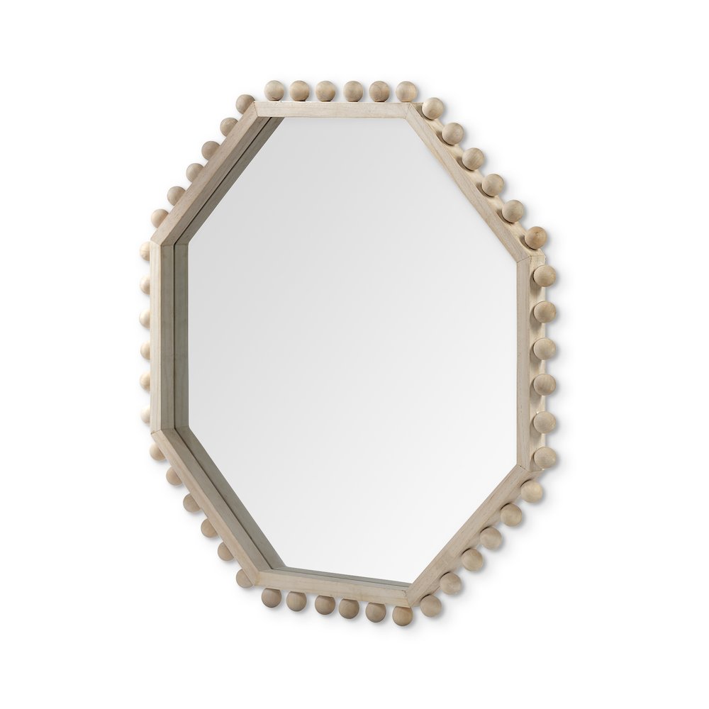 Torquay 33L x 33H Natural Wood Octagon Frame Mirror. Picture 1