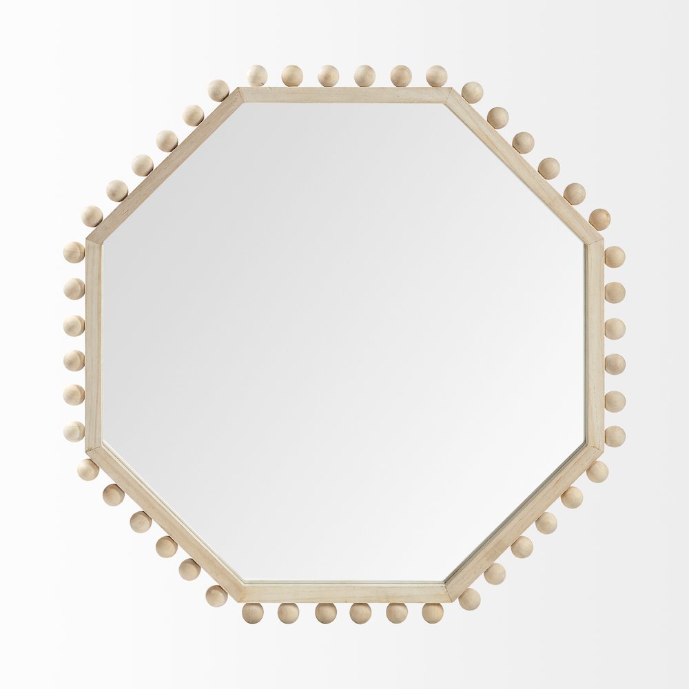 Torquay 33L x 33H Natural Wood Octagon Frame Mirror. Picture 3